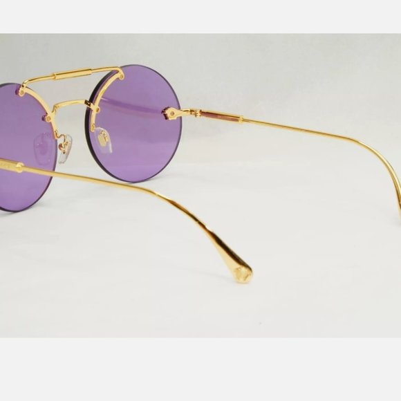 Versace Purple Rimless Medusa 56mm Sunglasses